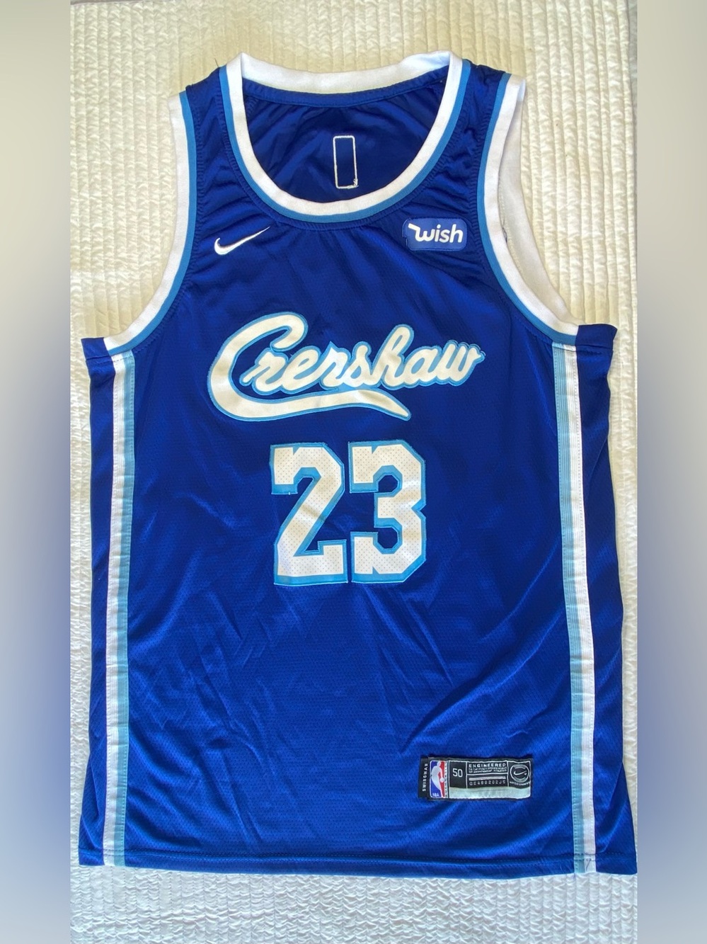 Nike Crenshaw Basketball Jersey in Royal Blue with White Trim